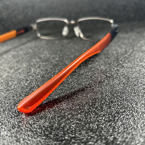 New Nike Eyeglasses 8167 075 Matte Gun Metal Grey Flake / Orange 54-17 140 - Picture 13 of 24