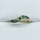 2CT Round Cut Lab Created Green Emerald Engagement Ring 14K Yellow Gold Plated