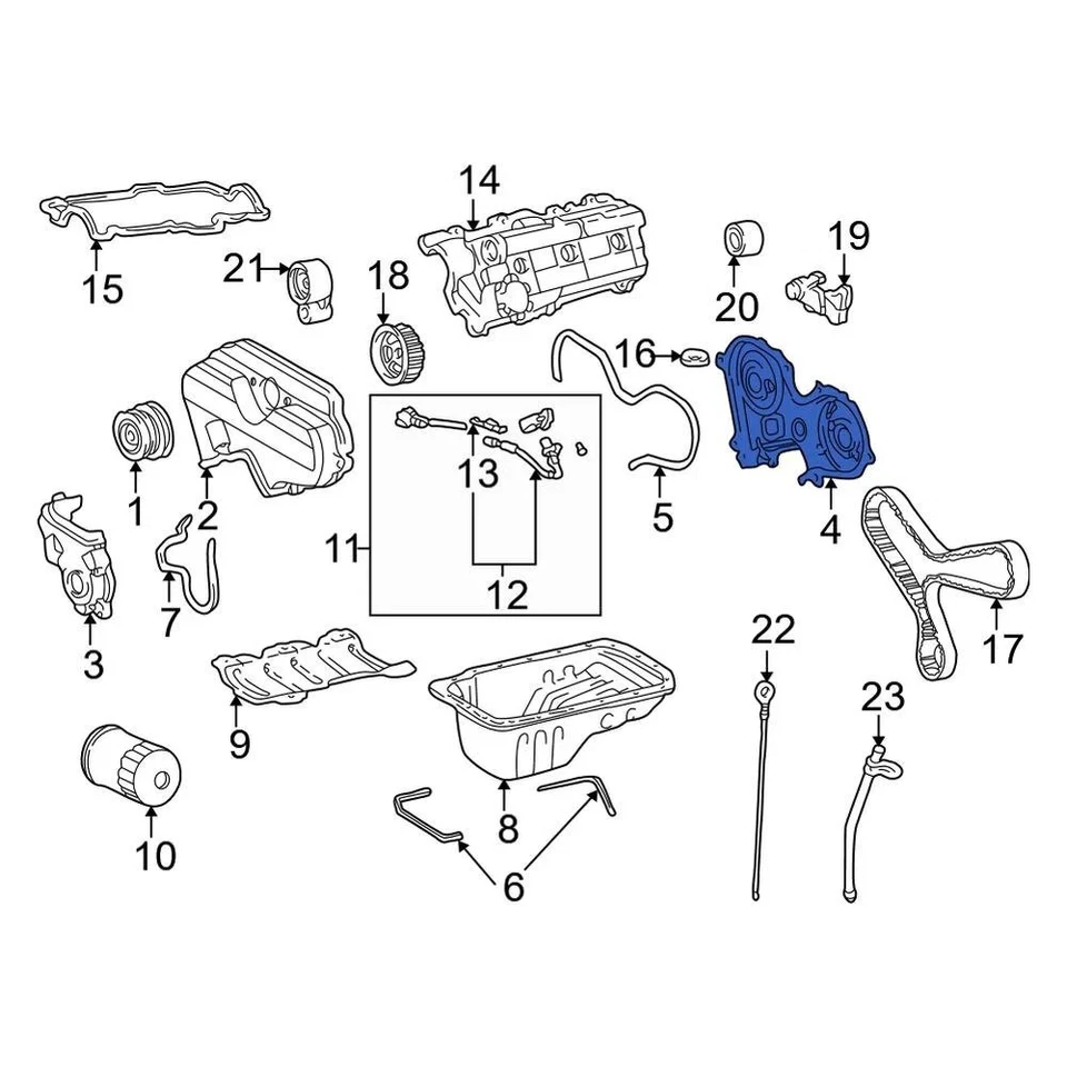 For Toyota Tacoma 1995-2004 Toyota 1132262901 Outer Upper Engine Timing Cover - Imagem 3 de 4
