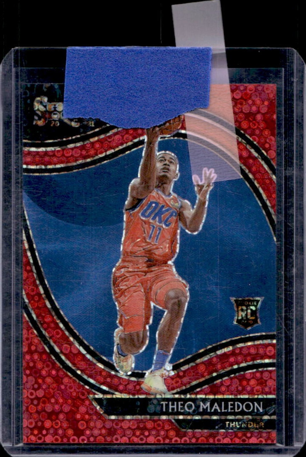 2020-21 Select Theo Maledon RC Red Disco Prizm Courtside #34/49 Thunder