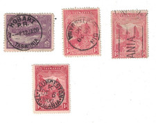 4 ANTIQUE EARLY 1900'S TASMANIA AUSTRALIA STAMP USED HINGED