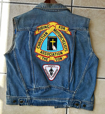 Vtg 80s Christian Motorcyclists Association Denim Vest M CMA Biker Jean Patches