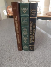 Lot of 3 Brown & Green Gold Lettered Spine Classic Books - Decorative