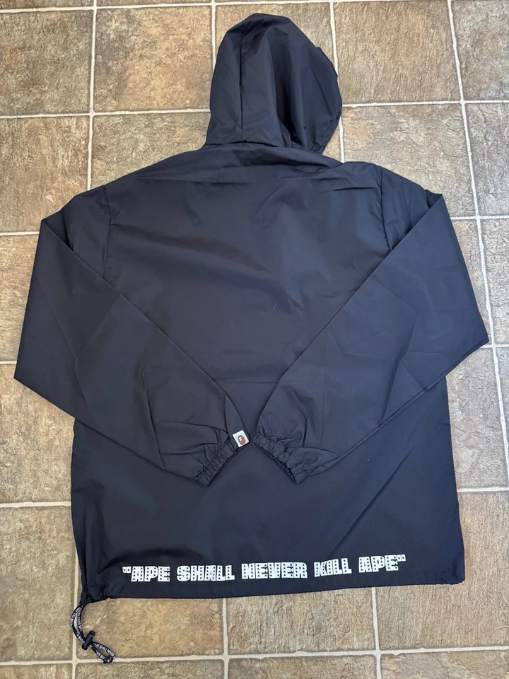 2001 A Bathing Ape Deadstock Black Medium Hooded Light Jacket - Image 3 of 4