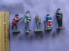  5 Small Vintage Solid Lead Figures