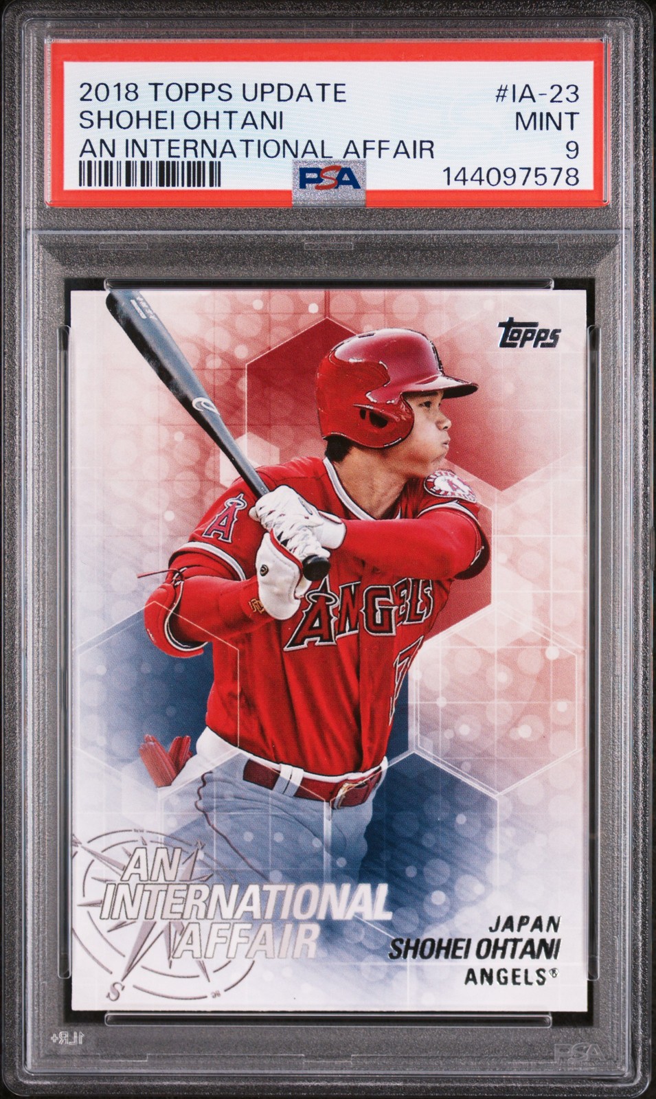 2018 TOPPS UPDATE AN INTERNATIONAL AFFAIR #IA-23 SHOHEI OHTANI ROOKIE RC PSA 9