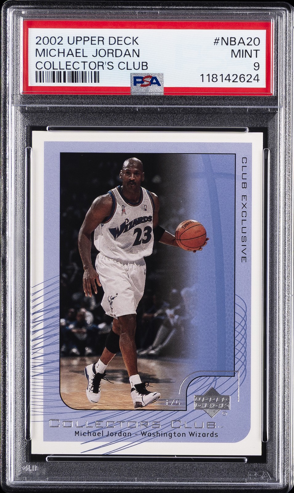 2002 UD COLLECTOR'S CLUB #NBA20 MICHAEL JORDAN PSA 9