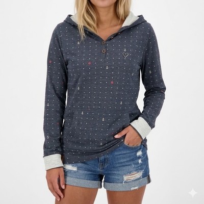 Alife and Kickin Damen Sweatshirt T-Shirt Langarm Kapuze XS XXXL (9904)