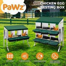 Pawz Chicken Hen Coop Hutch Inside Outside Roll Away Lay Egg Nesting Box Green