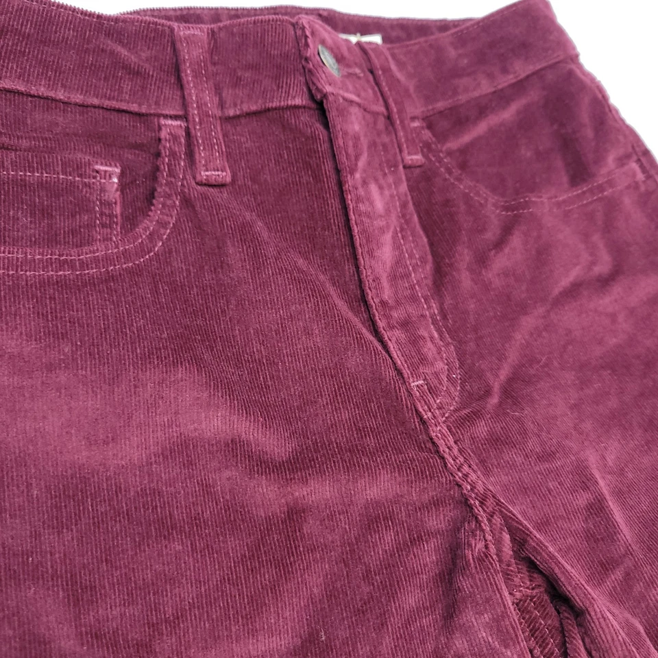Levis 725 Pants Womens 27 Burgundy Corduroy High Rise Bootcut Stretch Preppy - Image 3 of 4