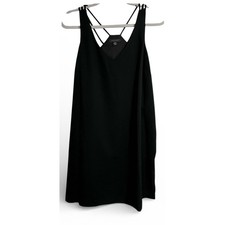 Metaphor Black V Neck Strappy Back Tank Dress Casual Everyday Medium