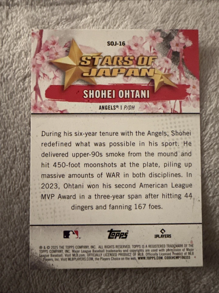 Shohei Ohtani #SOJ-16 2025 Topps Baseball Series 1 - MLB World Tour Tokyo Series - Photo 2/2