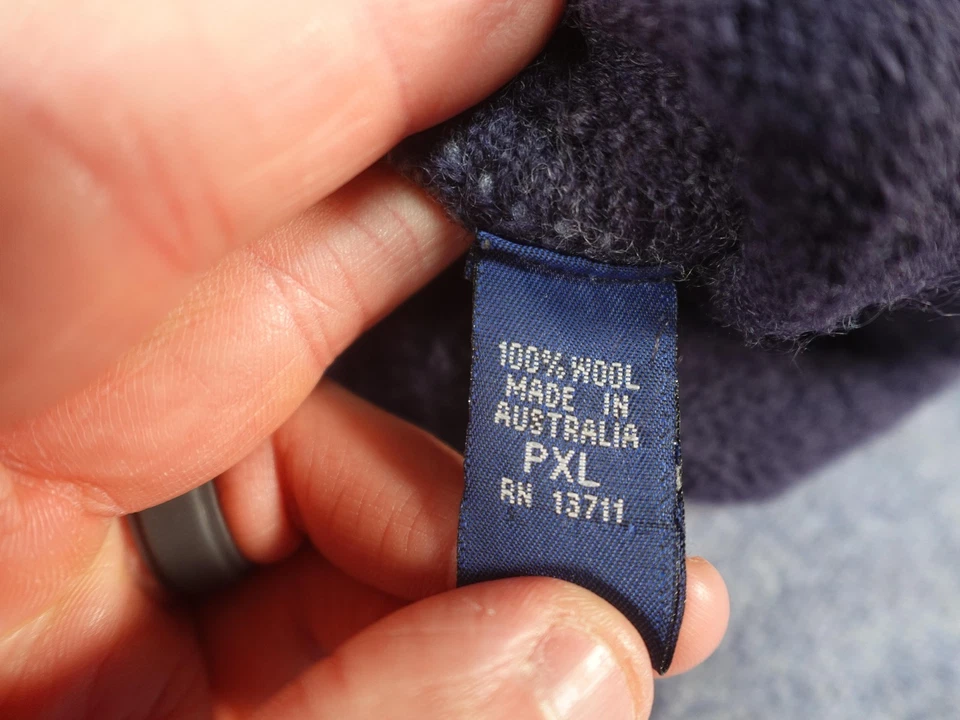 Suéter de lana vintage para mujer Petite XL azul bloques de colores cárdigan casa abuela Foto 4 de 4