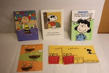 Peanuts Hallmark greeting cards birthday Snoopy Lucy Charlie woodstock Lot of 9