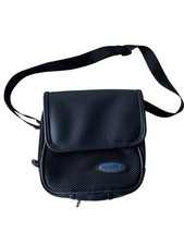 Portable CD Player Case Black Faux Leather Padded Holder Bag Adjustable Strap