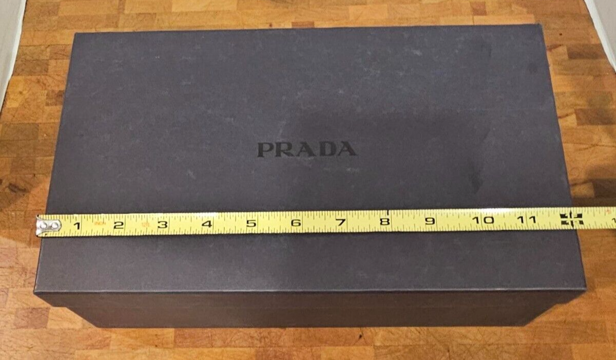 Prada Black Shoe Box with Dust Bags Tissue & Care Instructions