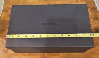 Prada Black Shoe Box with Dust Bags Tissue & Care Instructions