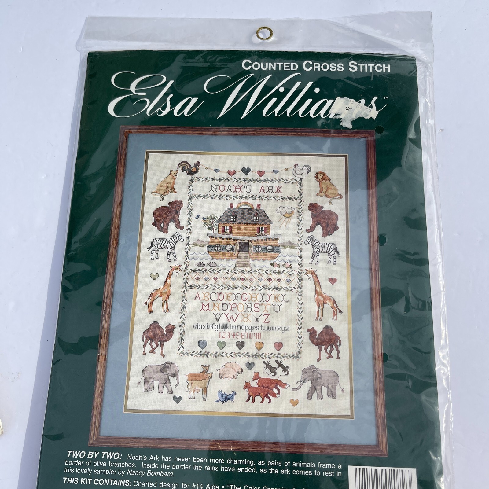 1997 Counted Cross Stitch Elsa Williams Two By Two 16x20 Noahs Ark Nancy Bombard