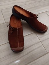 Naturalizer "Detail" Brown Suede Slide On Mule Flats. Size 9S