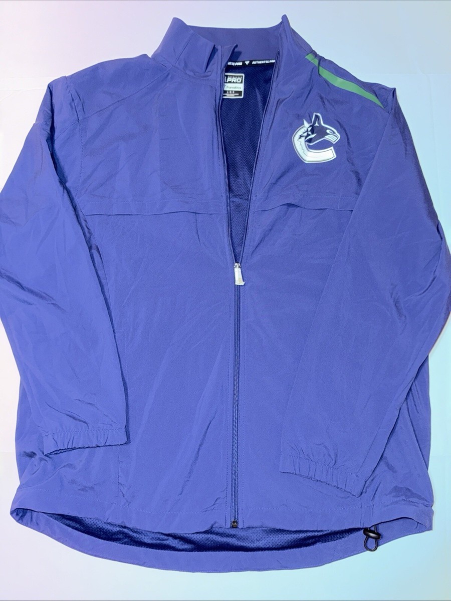 Veste Anorak Vancouver Canucks – Fanatics, Officielle NHL, Homme, Bleu, Taille L, Neuve