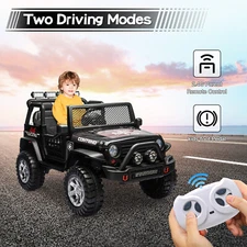 Electric Toy Jeep 12V 2-Seater Kids Ride On Car USB Bluetooth Remote Control Toy