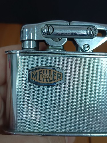 RARE ANTIQUE KW TABLE BUTANE LIGHTER W/ ADVERTISING MELLER KIPPER - Picture 5 of 7