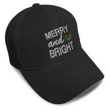 Baseball Cap Merry and Bright Santa Claus Dad Hats for Men Women 1 Size