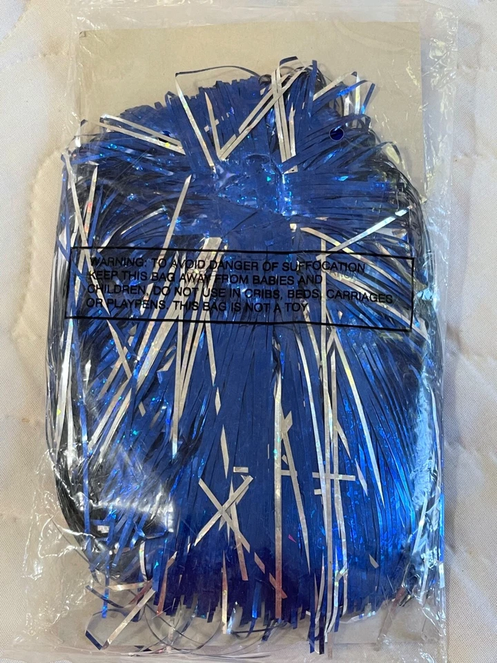 Peluca de oropel holográfica "azul y plata" fun World/Eater Unlimited de colección NOS Foto 2 de 2