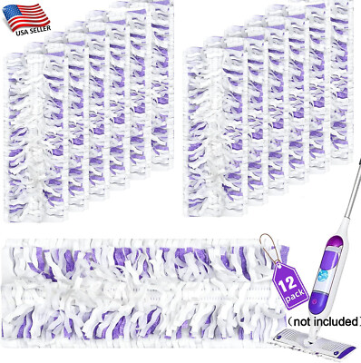 Disposable Power Mop Multi-Surface Mopping Pad Refills, 12 Count Mop Heads NEW