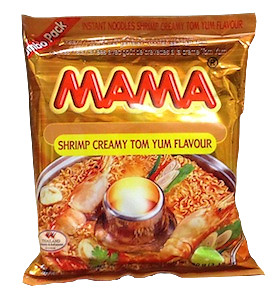 Sopa de pasta instantánea Mama Tom Yum Creamy Shrimp Jumbo Pack 90 g saciante y abundante