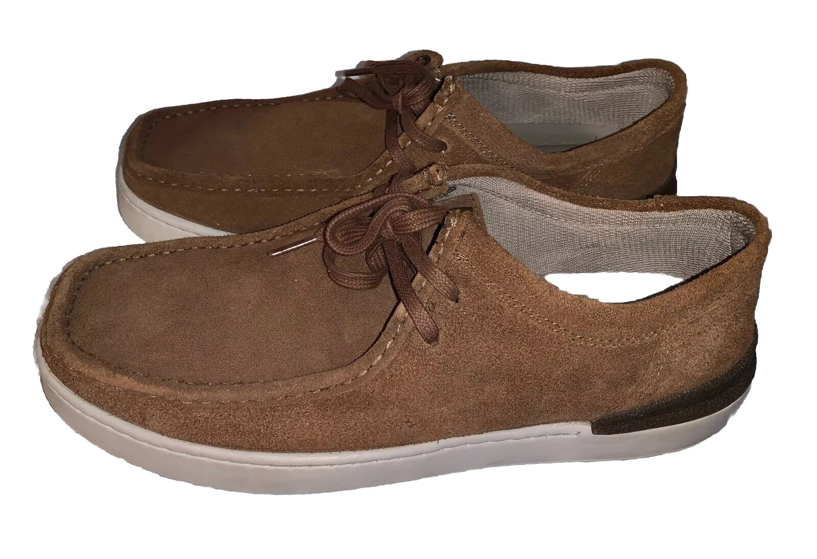 CLARKS Scarpe Oxford Clark's MI X da uomo taglia 11 W marrone scamosciato pizzo mocassino casual