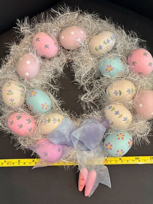 Artificial Easter Egg Wreath for Front Door