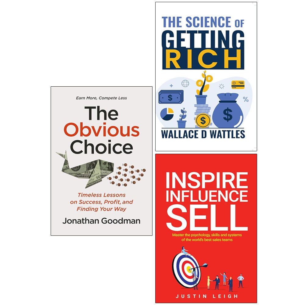 Science of Getting Rich, Obvious Choice (HB), Inspire Influence Sell 3 Books Set