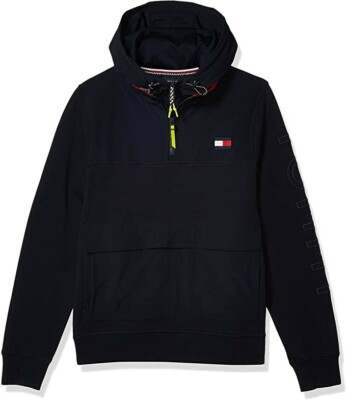 $149 TOMMY HILFIGER ESSENTIAL COLORBLOCK HOODIE PULLOVER JACKET MEN'S MED NEW