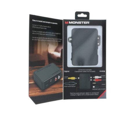 Monster MAD1-1007-BLK Digital/Analog /Analog To Digital Audio Converter New!