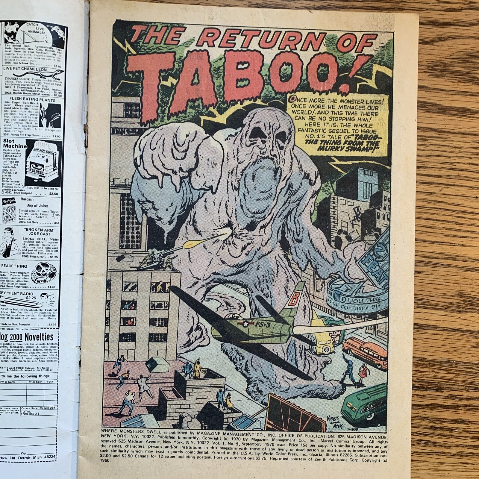 Where Monsters Dwell 5 Marvel 1970 Vintage Bronze Age Horror Comic