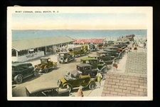 New Jersey NJ postcard Ideal Beach, Busy Corner parking beach Tichnor