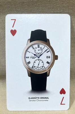 GLASHÜTTE ORIGINAL Senator Chronometer POKERKARTE Luxus Watcher 7 Seven Hearts /