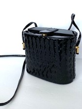 Bag Purse Small Patent Faux Leather Long Stap
