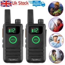 LCD Mini Walkie Talkie FM Long Range UHF Two Way Radio + Earpieces UK