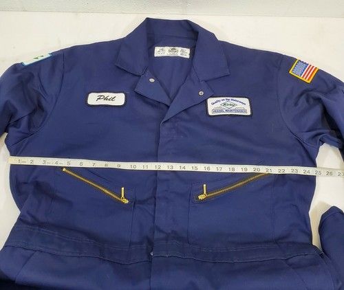 Red Kap Men's Long Sleeve Twill Action Back Coverall Workwear, Navy Blue, 46 Reg - Picture 9 of 10