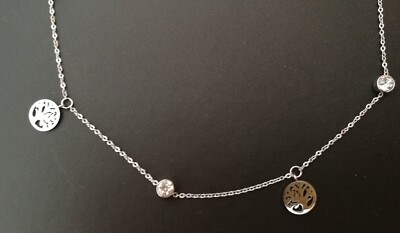 COOLSTEELANDBEYOND Collana Girocollo a Strati con Cristalli per