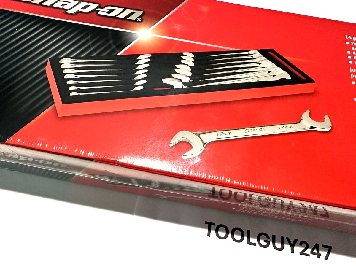SNAP ON 10 - 27 mm 14Pc Four Way Angled Head Offset Wrench Set