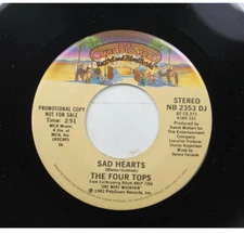 Soul Promo Nm! 45 The Four Tops - Sad Hearts / Sad Hearts On Casablanca