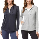 *NWT* 32 Degrees Ladies 2-Pack Lightweight Full Zip Hoodie (Black/Ht. Grey,S)