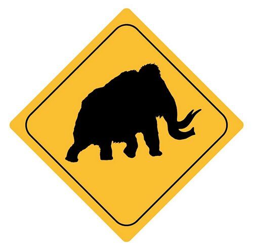 Autoaufkleber Sticker Achtung Mammut Aufkleber