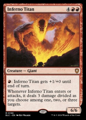 #ad Inferno Titan 0198 Non Foil Mythic Bloomburrow Commander MTG NM $1.44