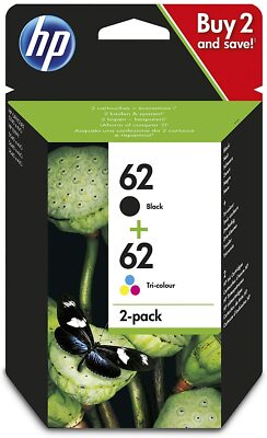2x Original HP 62 TINTE PATRONEN OfficeJet 200c 202 250 5740 5742 5744 5746 8000