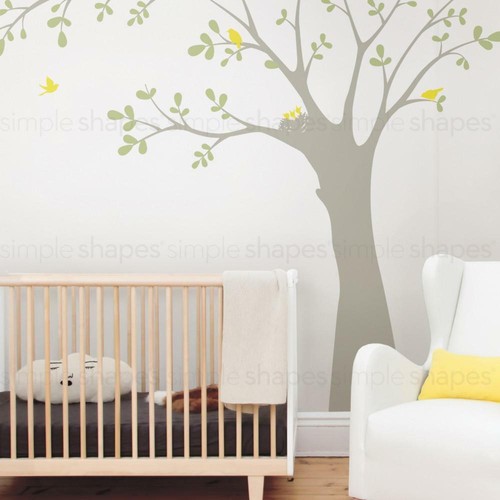 Ceiling Tree with Birds and Nest Wall Decal - Picture 2 of 12