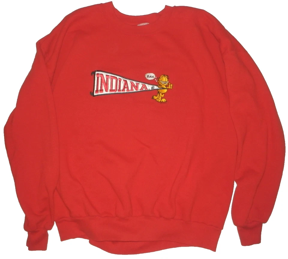 Sudadera De Colección Indiana Hoosiers Garfield XXL Rojo Jerzees EE. UU. RAH Rara Años 90 Foto 3 de 4